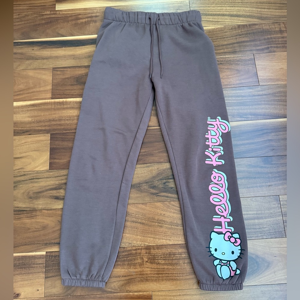 Hello Kitty Sanrio Sweatpants Brown Juniors Size Medium